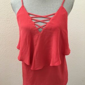 Bailey 44 100% silk top blouse NEW NWT Small S sleeveless beautiful RARE Coral